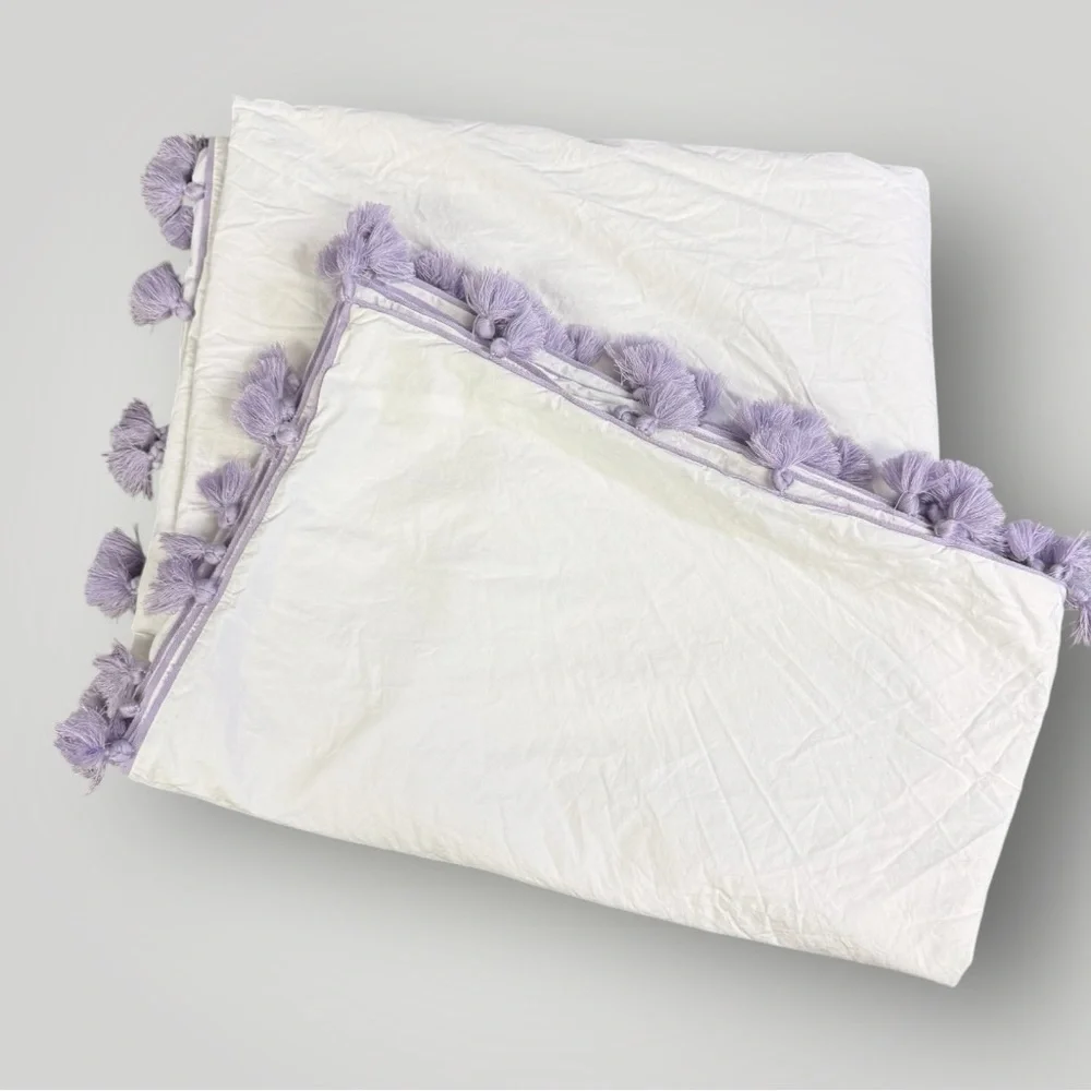 Pottery Barn Teen‎ Tassel Duvet Cover Twin Purple